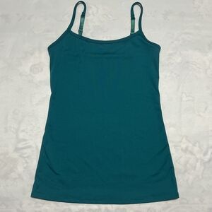 New York & Company Teal Adjustable-Strap Camisole
